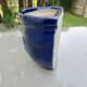 Wall pot in glazed blue terracotta with a grape design, 1970s.