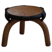 Wabi Sabi tripod stool / Solid wood side table, Scandinavia, 1950s