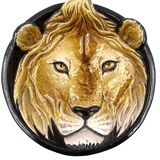 Mid-century lion ceramic plate / vide poche, Italy 1970s