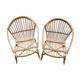 Pair of antique rattan armchairs