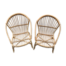 Pair of antique rattan armchairs