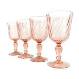 Lot of 4 glasses a wine or water, roses from Arcoroc