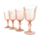 Lot de 4 verres a vin ou eau, roses de Arcoroc
