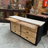 Old workshop furniture with 6 drawers.