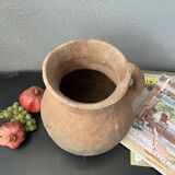 Poterie d’argile turque vintage, récipient en argile vieilli et antique / vase / petit
