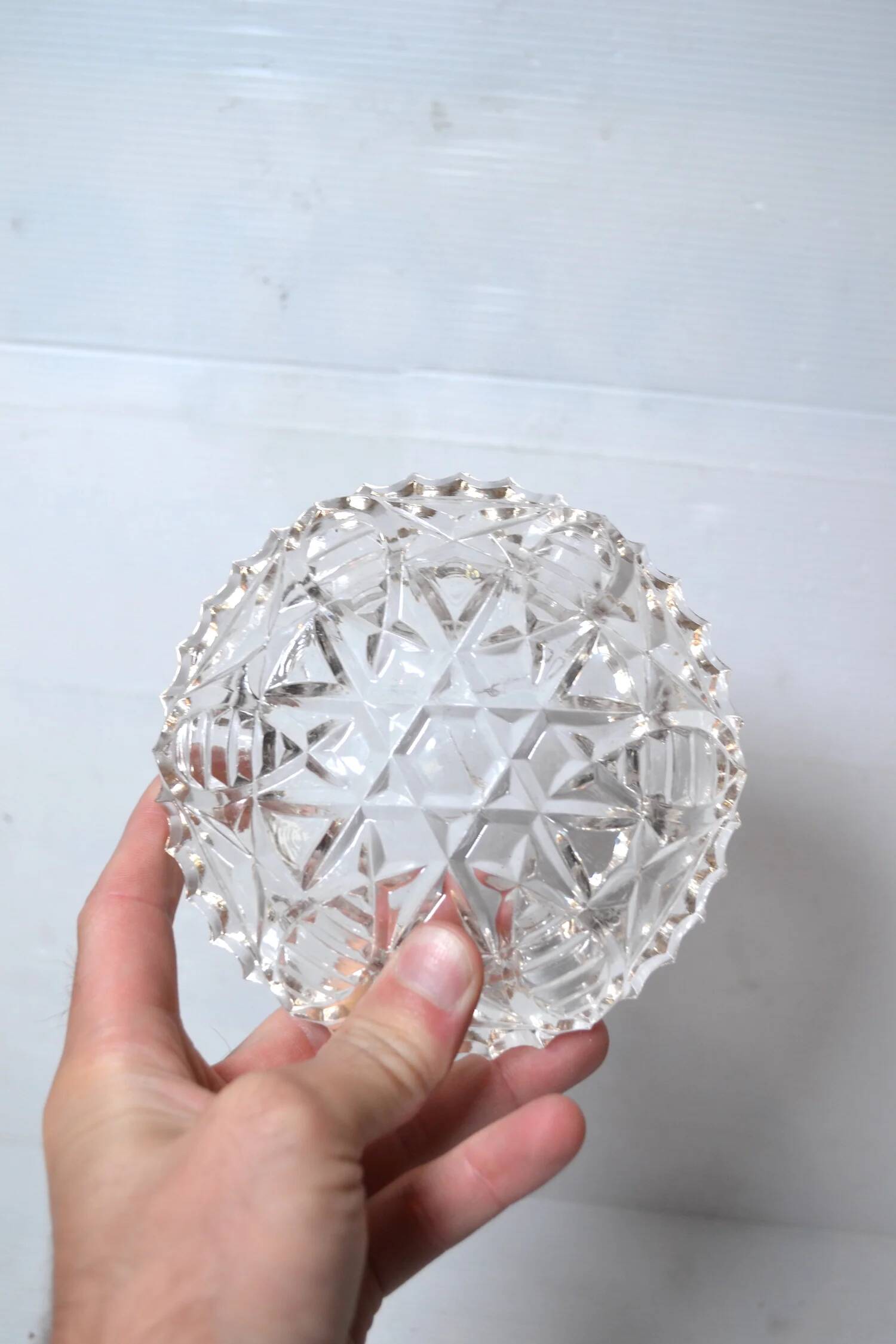 Antique chiseled glass ashtray