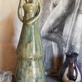 Slurry soliflora vase with stem enamel Art-Nouveau early twentieth century