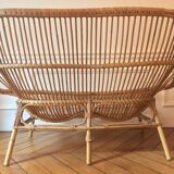 60s-70s wicker bench
