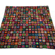 Vintage wool granny crochet plaid blanket 2.2 x 2.2m