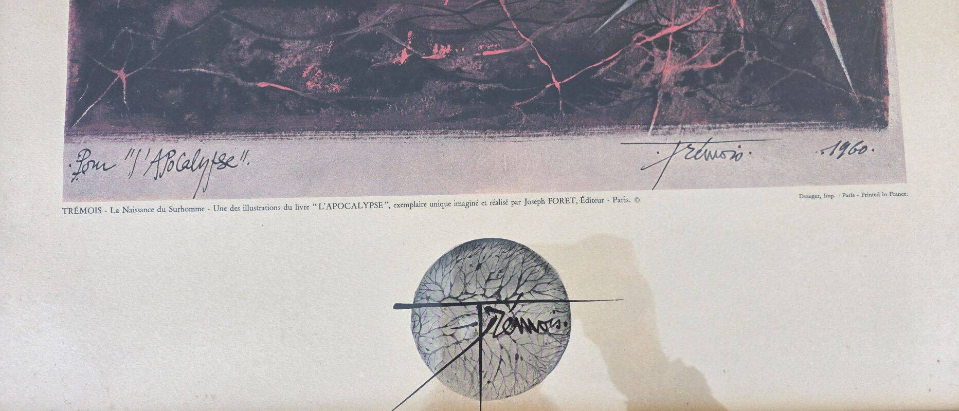 Pierre Yves Trémois Lithograph The Birth of the Overman for the Apocalypse