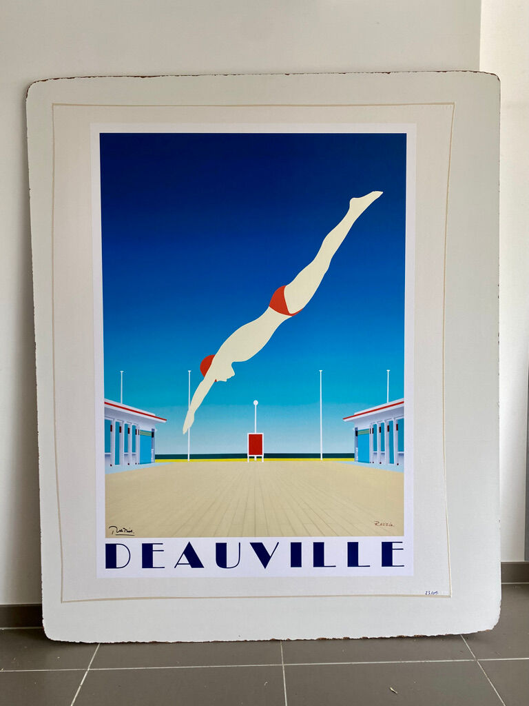 Poster Deauville Large Format - Razzia - 1982 - Signed by the artist - On linen