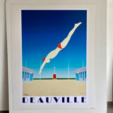 Poster Deauville Large Format - Razzia - 1982 - Signed by the artist - On linen