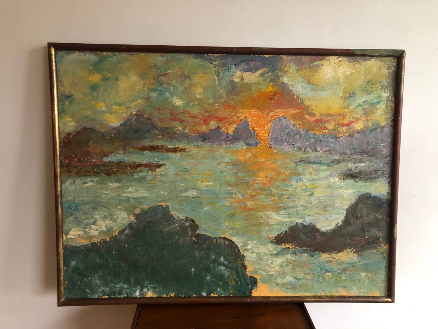 Oil painting on canvas sunset