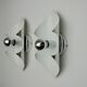 Pair of "folio" wall lights, space age, chromed metal, Italy, 1970