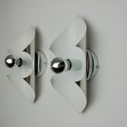 Pair of "folio" wall lights, space age, chromed metal, Italy, 1970