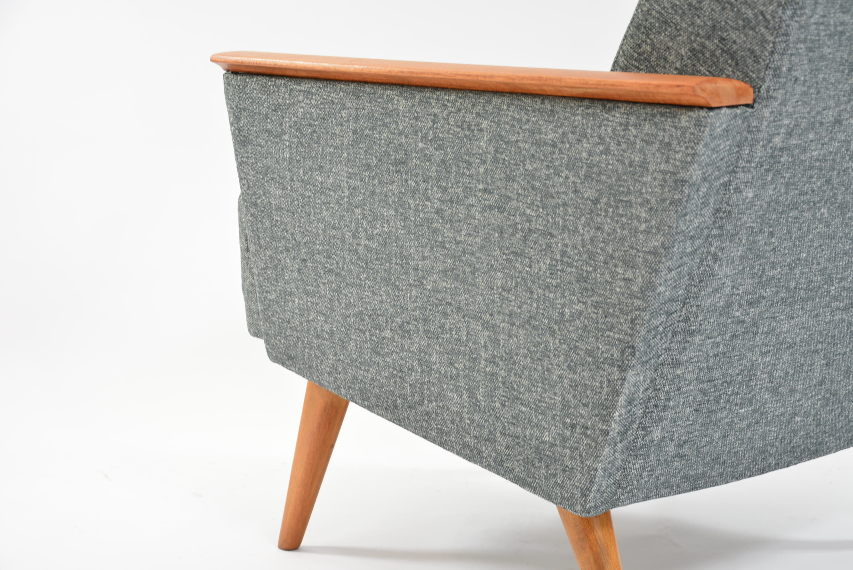 Fauteuil carre gris chiné