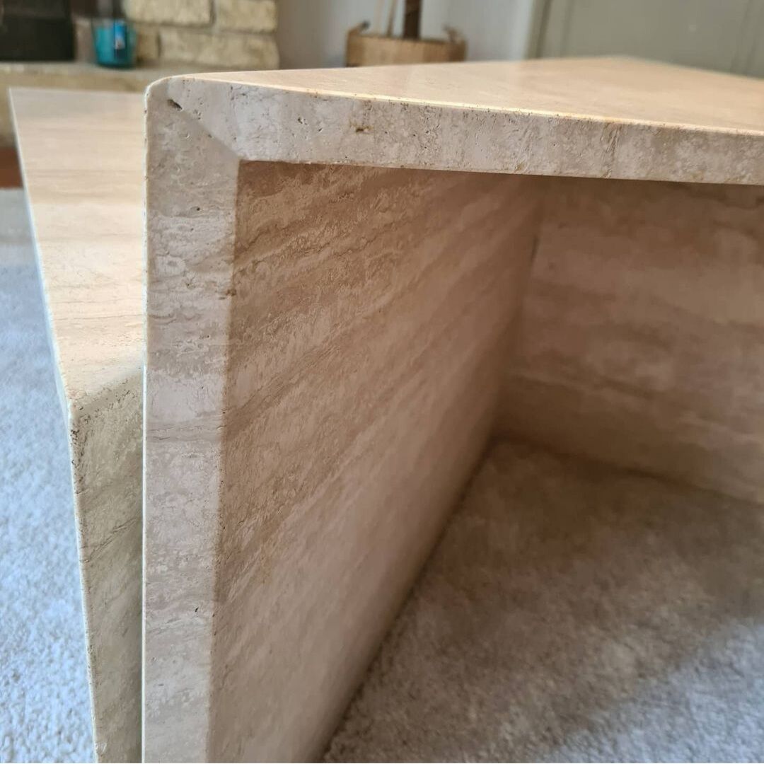 2-item travertine lounge tables