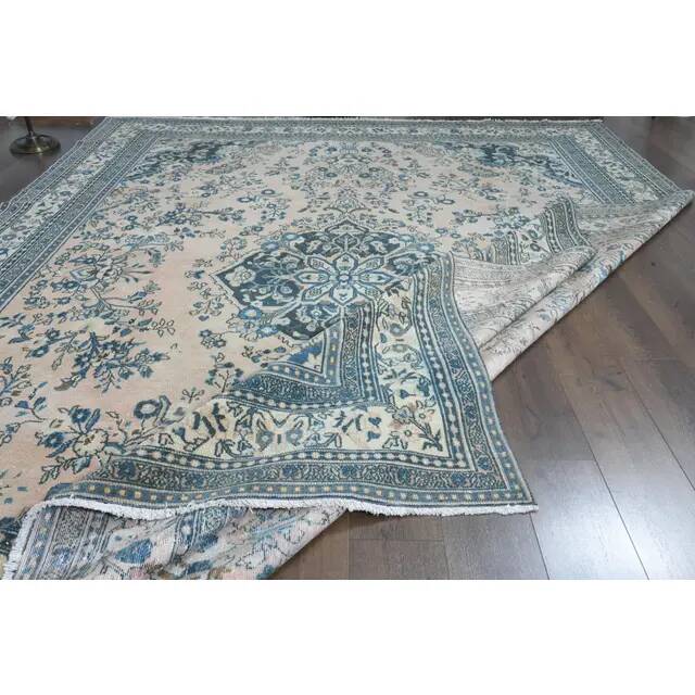❤1970s Vintage Persian Handmade Wool Cotton Orange Area Rug❤ 308x415
