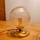 Vintage globe table lamp in molded glass