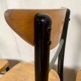 Series Set of 6 vintage bistro chairs in curved wood