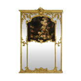 Grand trumeau, ou miroir à parcloses, de style Louis XV. Années 1950.