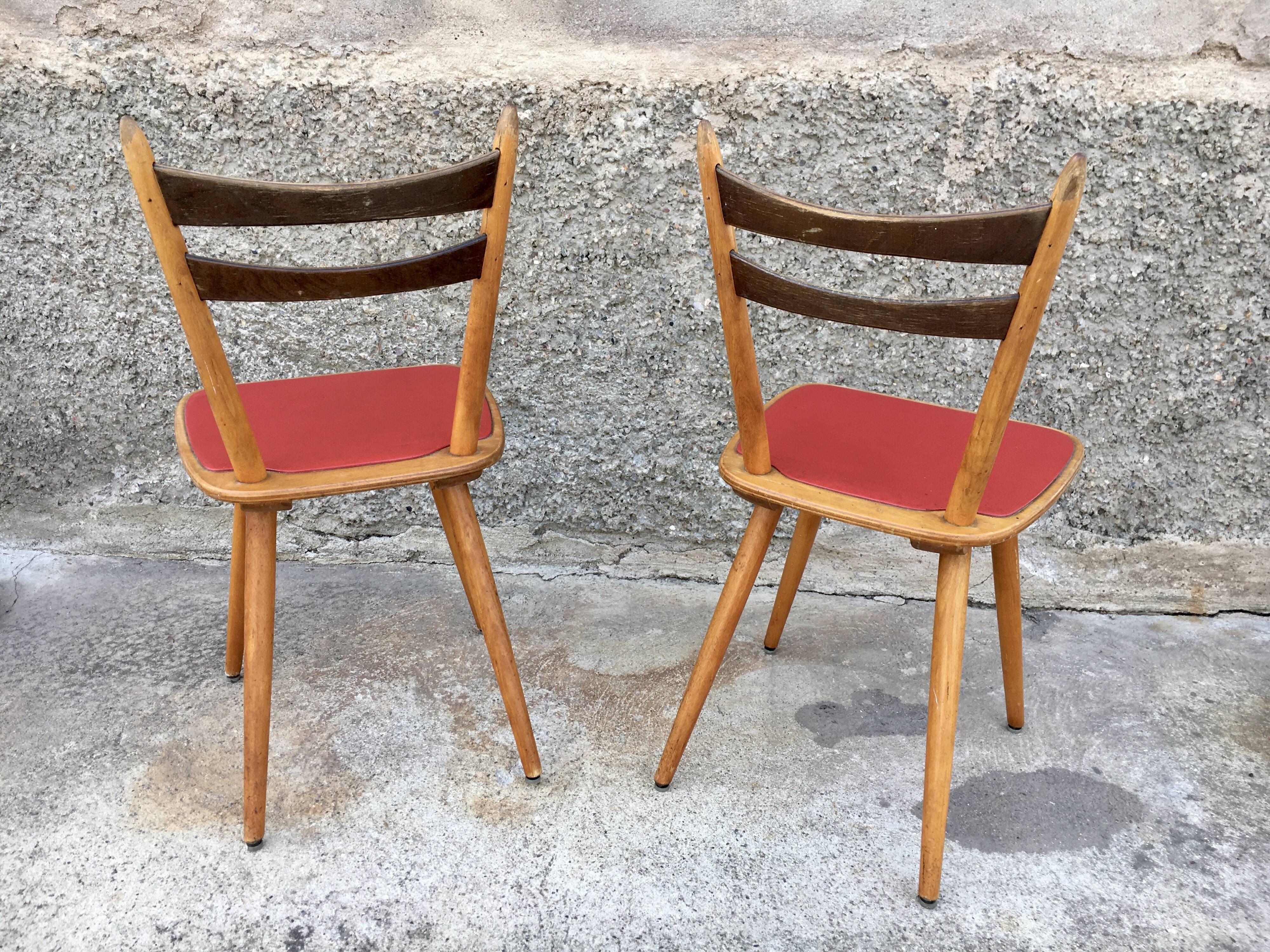 Pair of chairs bistro brasserie vintage Scandinave colorful cake LEGRAND DESIGN