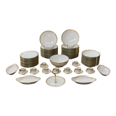 Service de table en porcelaine de Limoges-blanc et or - 72pièces