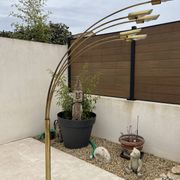 lampadaire 5 feux doré design des années 70