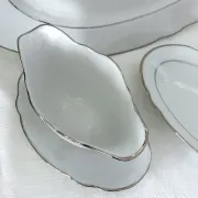3 white porcelain plates