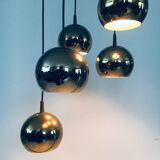 Golden Cascade 5-Ball Ceiling Lamp, Italy, 1980s