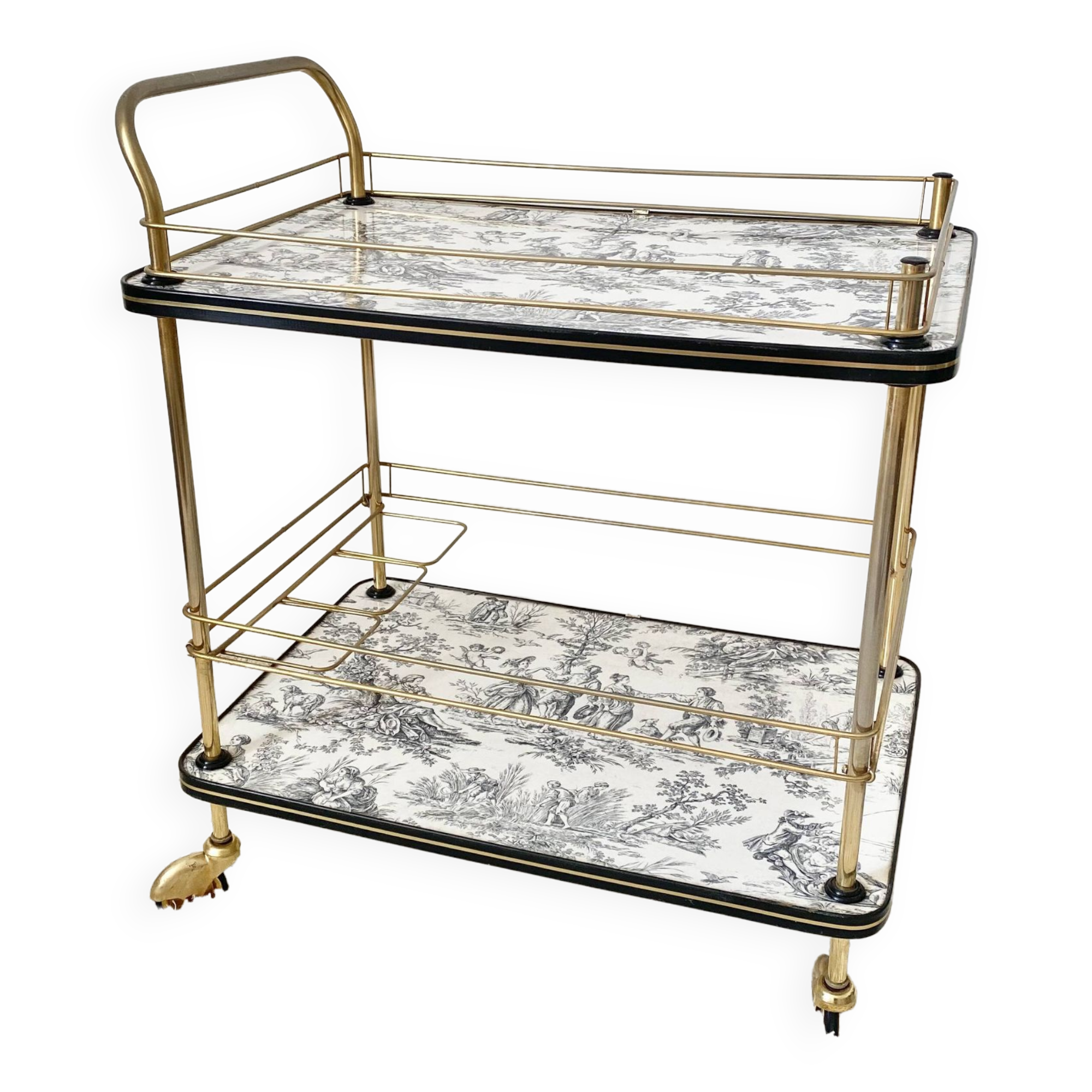 Vintage golden service toile de Jouy