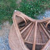 Rattan armchair and rattan coffee table from the 70s