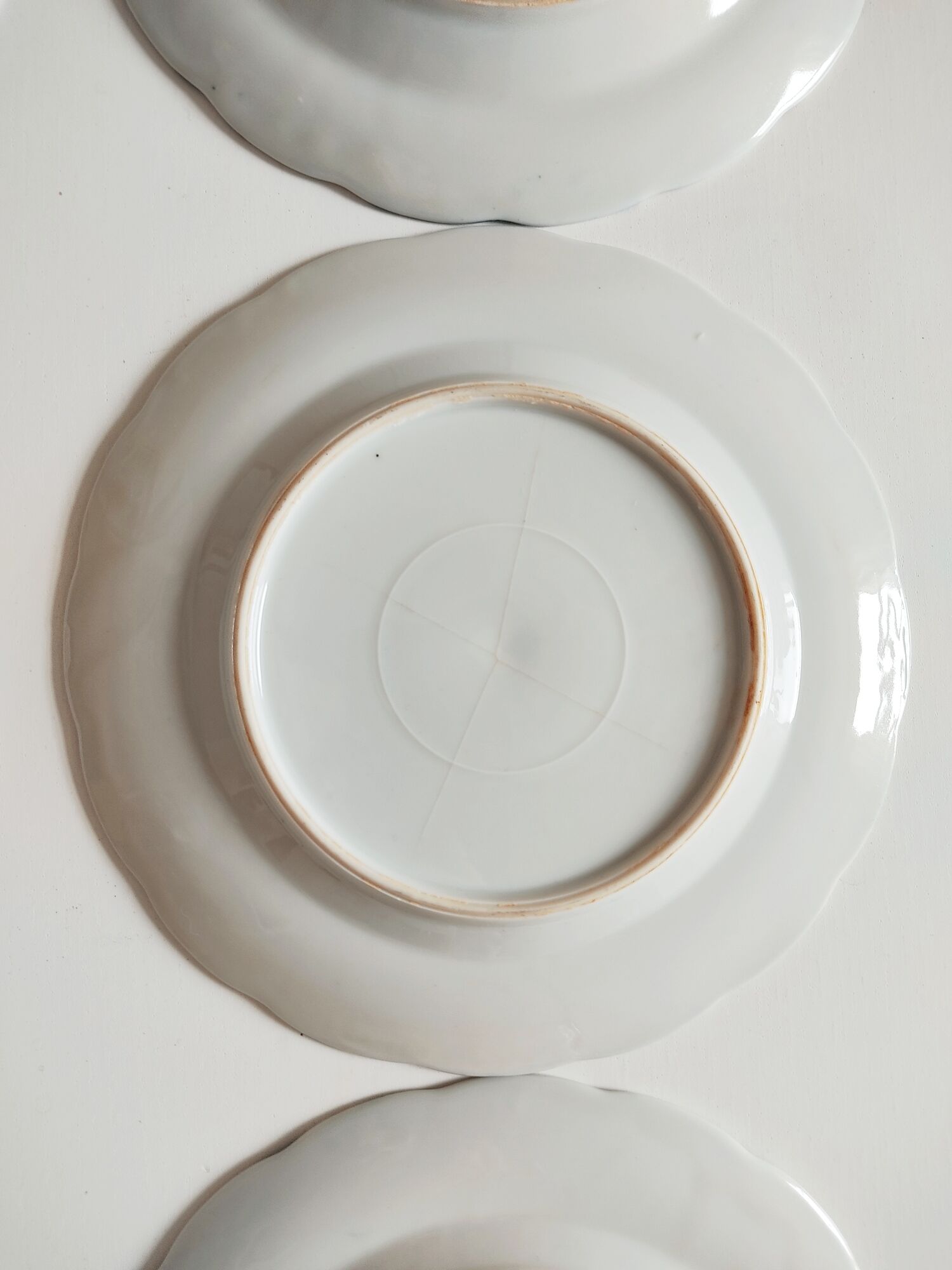 Set of 6 English porcelain dessert plates