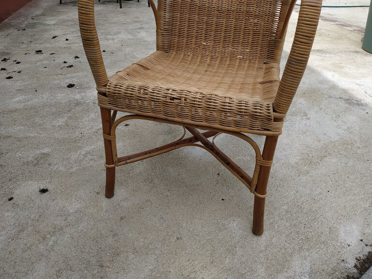 Vintage rattan armchair