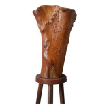 Large contemporary design handcrafted wooden vase