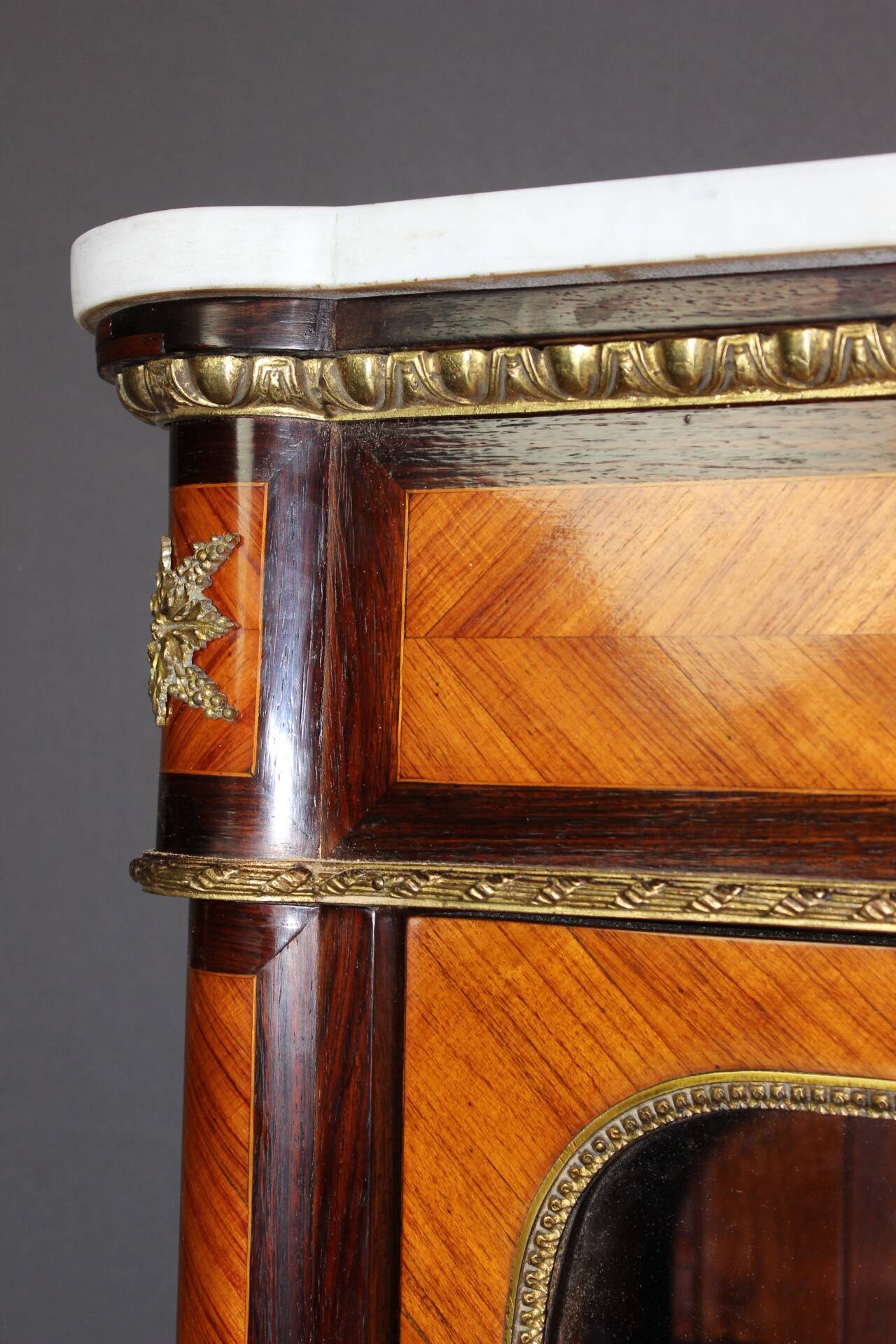 Napoleon III display cabinet in marquetry circa 1880