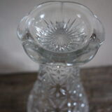 Transparent carved glass vase flowers