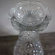 Vase verre ciselé transparent fleurs