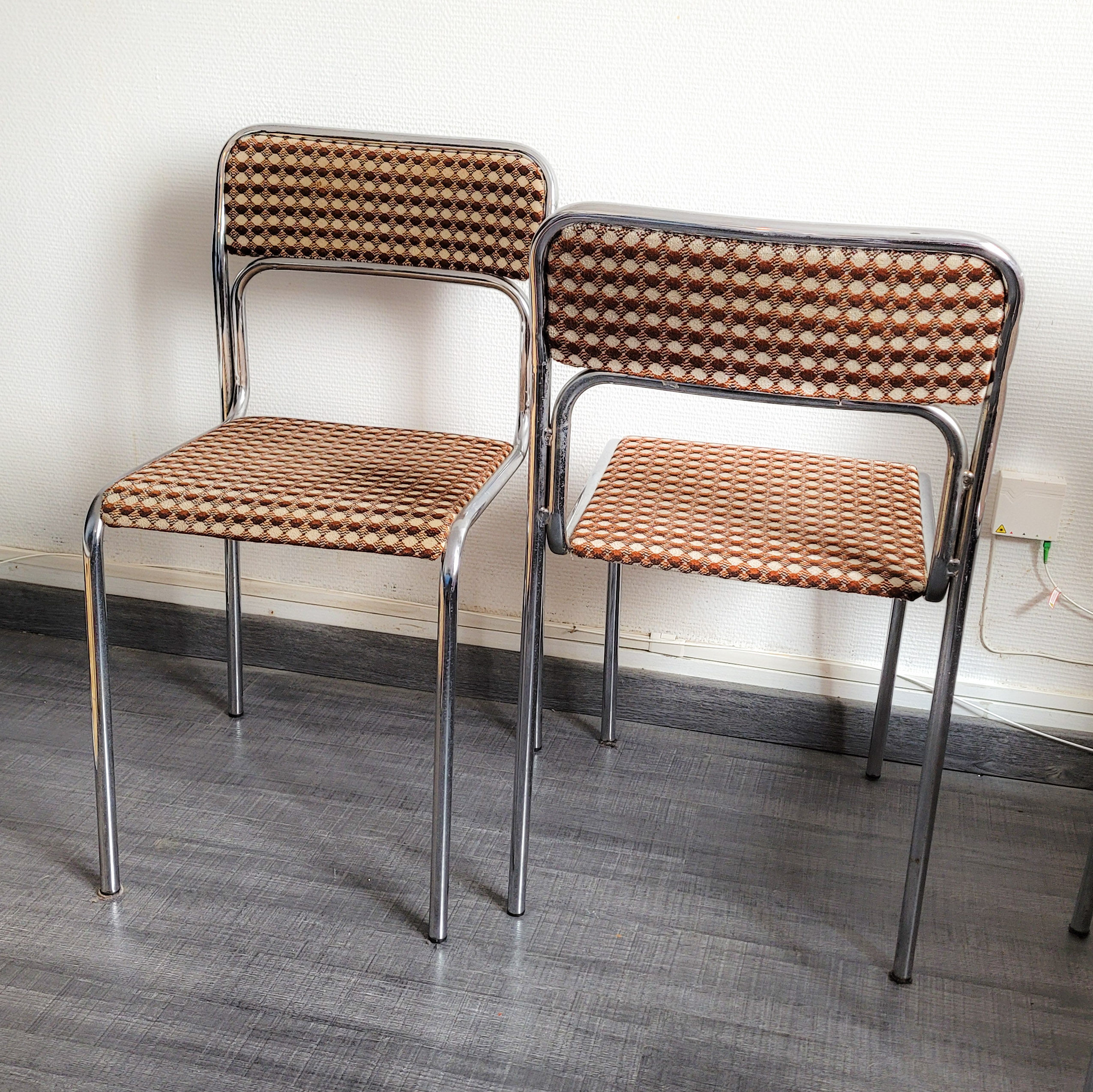 Ensemble de 4 chaises vintage chromées