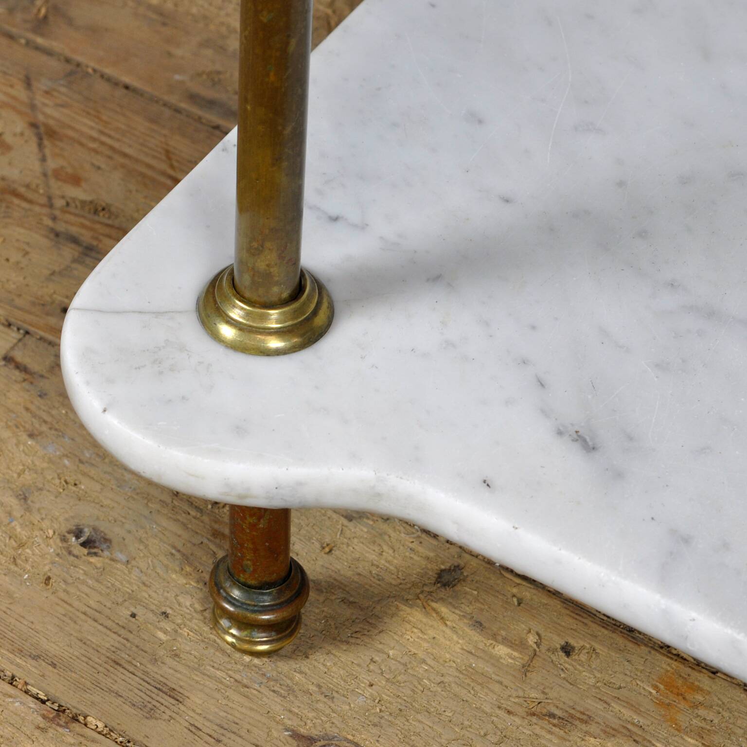 Antique wash stand in brass and marble, circa 1880