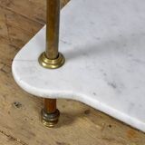 Antique wash stand in brass and marble, circa 1880