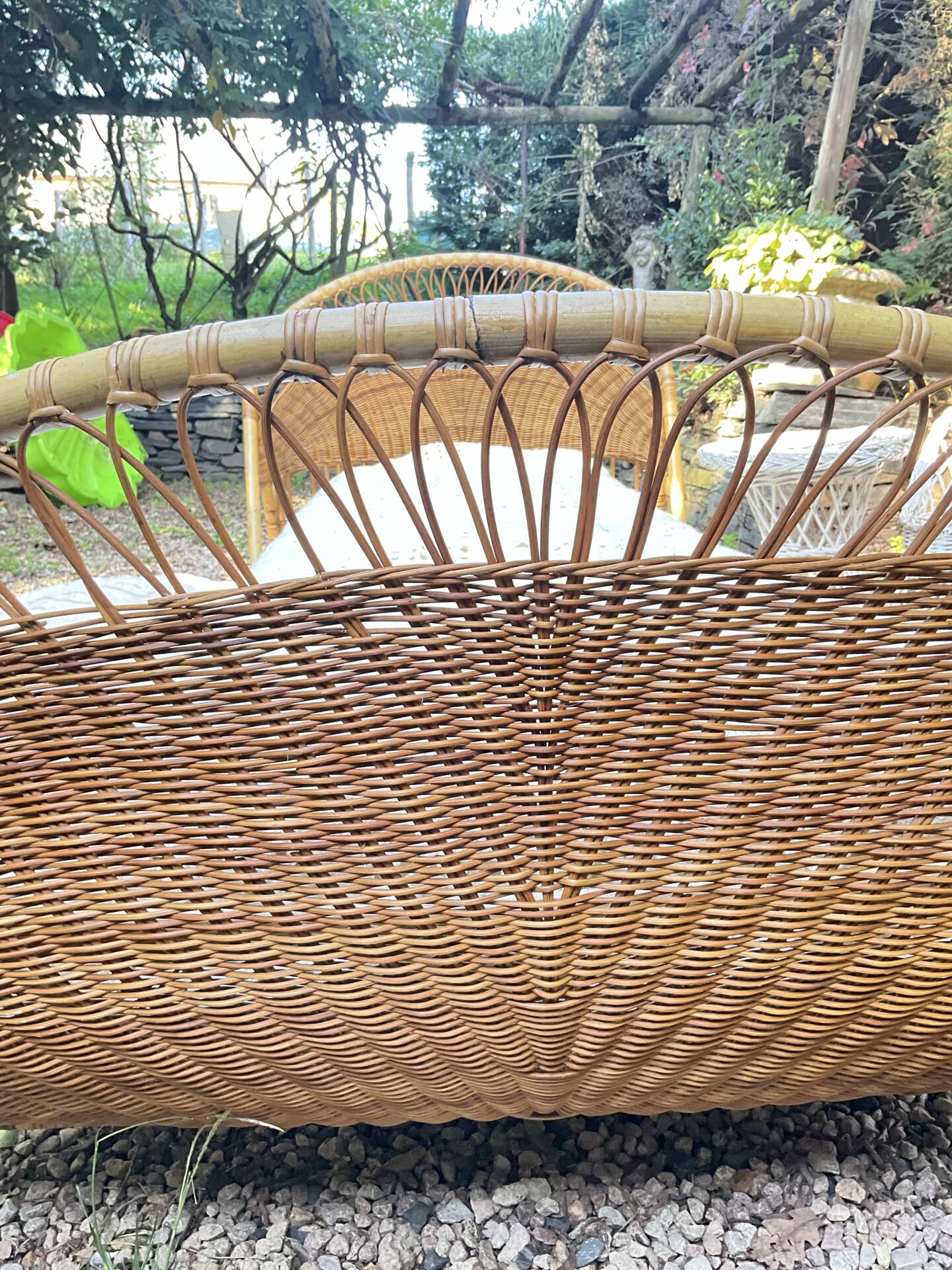 Vintage seventies rattan children's basket.