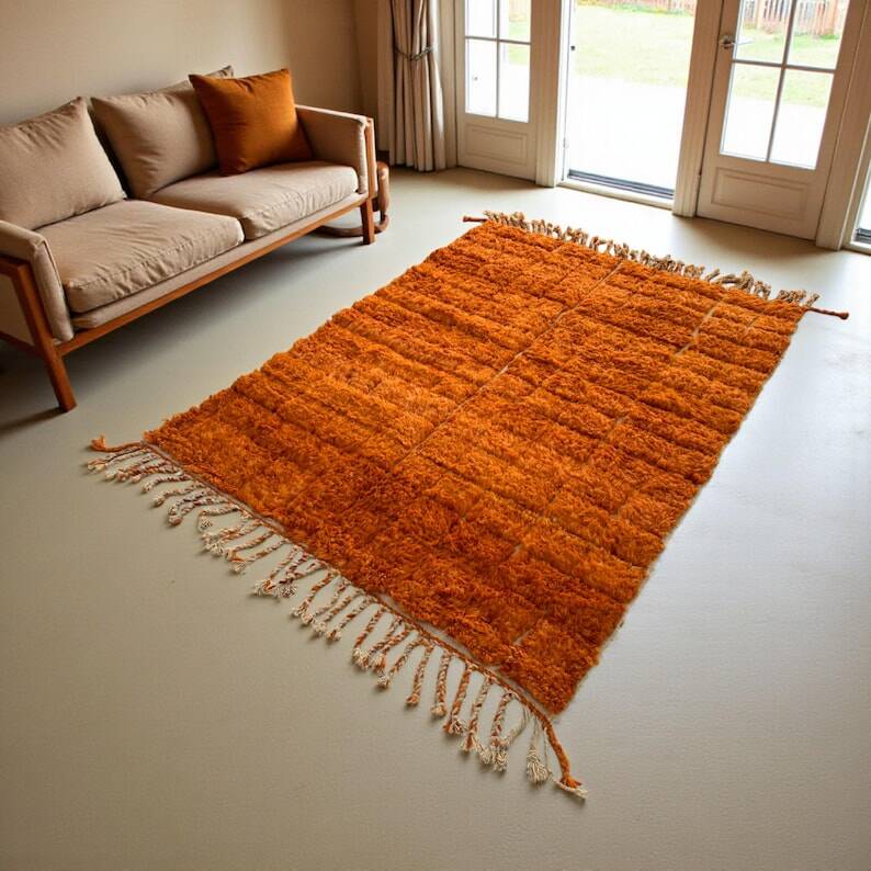Orange tapis artisanal 200cmx300cm