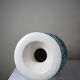 Vintage turquoise ceramic baluster vase with incised decoration.
