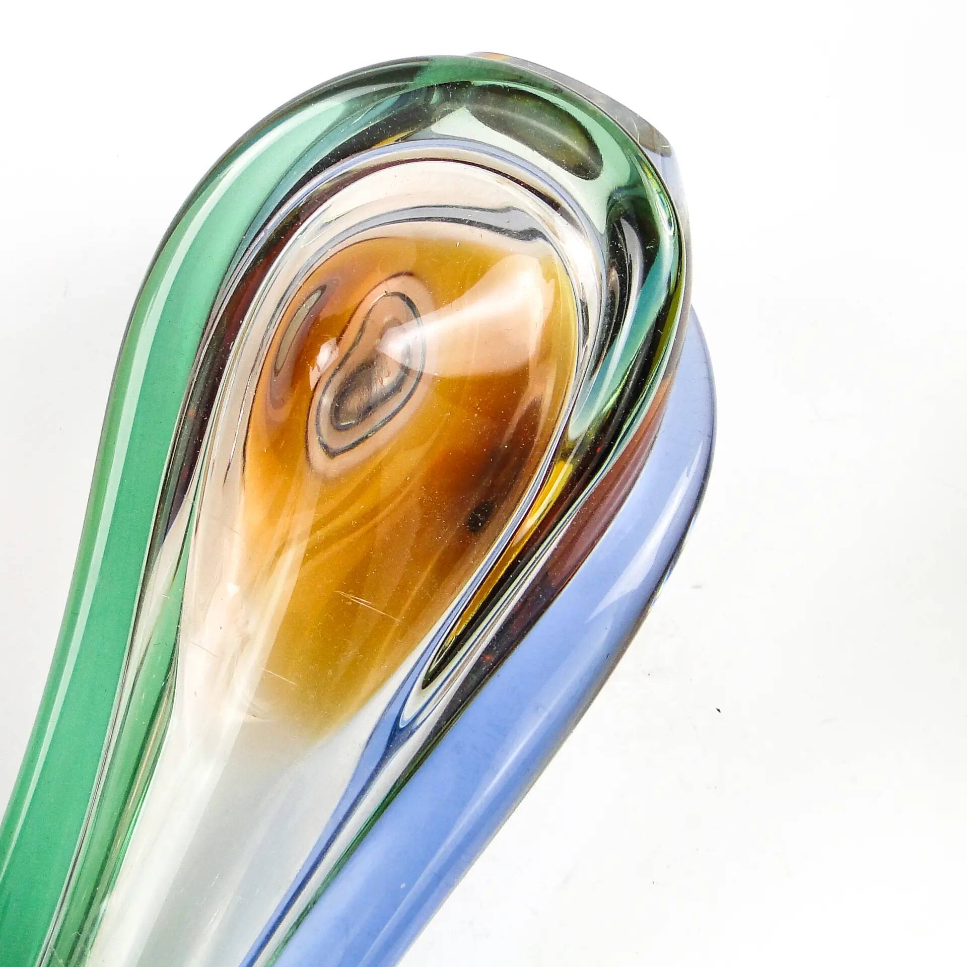 Mid-century modern vase, multicolour glass, designed by H. Mahanovska, Czechoslovakia, 1960s