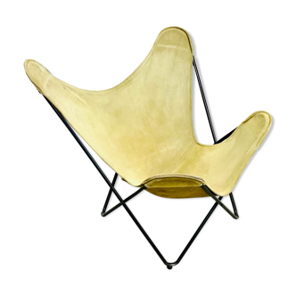 Vintage Butterfly Chair in Green Suede Leather, 1970s