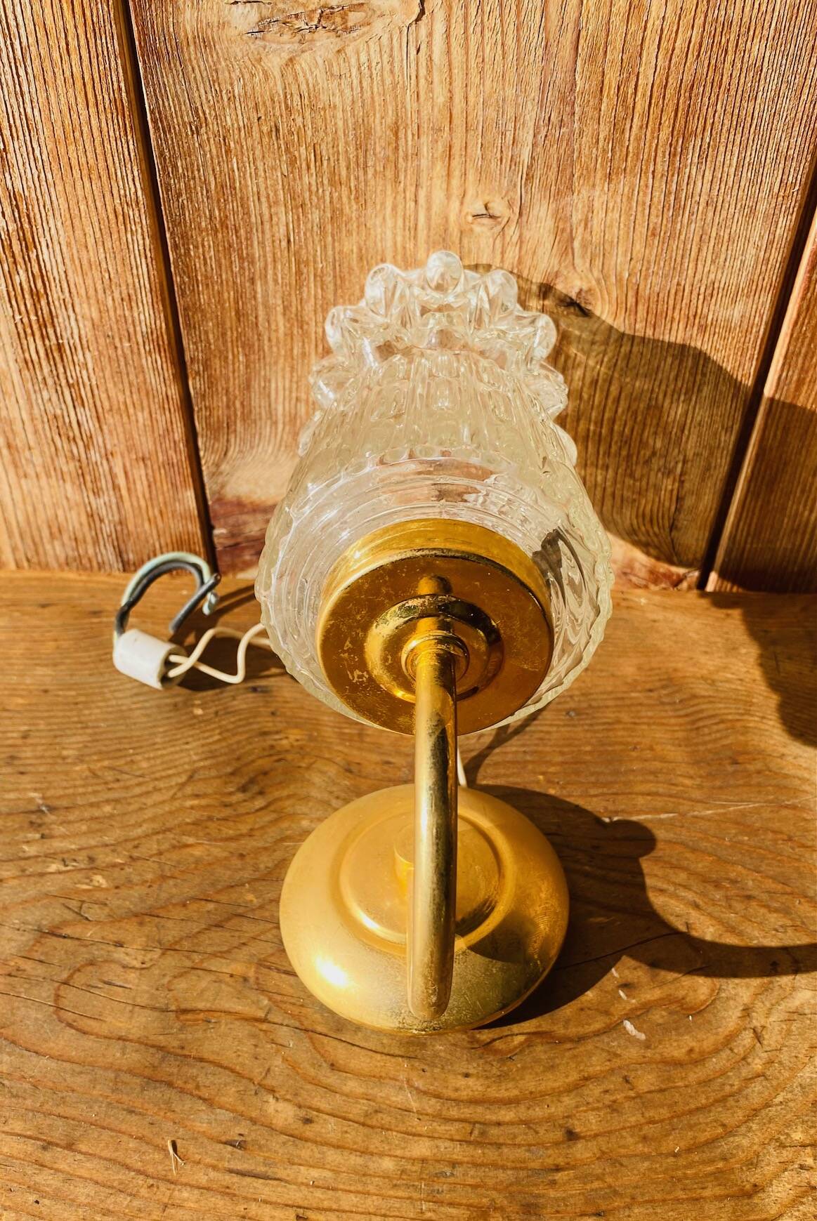 Vintage molded glass wall light