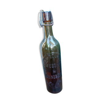 Amber glass beer bottle