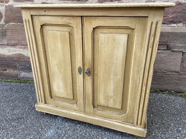 Petit meuble alsacien rustique vers 1900 sapin peint buffet meuble métier art populaire enfilade