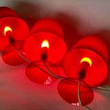 3 Vintage ikea lampan red / burgundy table lamps.